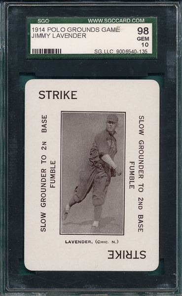 1914 Polo Grounds Game Jimmy Lavender SGC 98 *GEM MINT*
