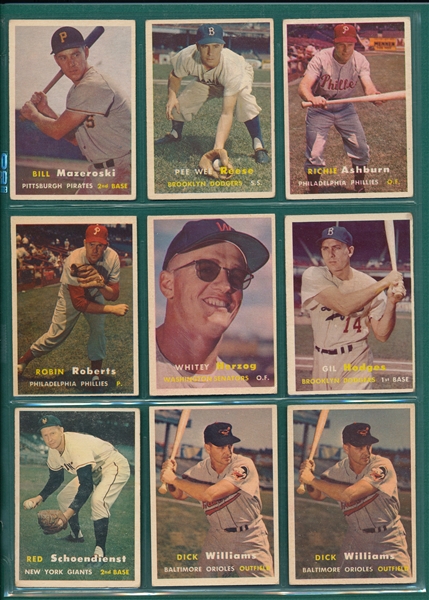 1957 Topps Lot of (137) W/ #30 Reese & #24 Mazeroski, Rookie