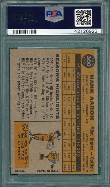 1960 Topps #300 Hank Aaron PSA 6