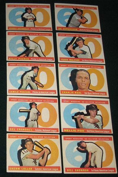 1960 Topps Lot of (60) High Numbers W/ #560 Banks, AS