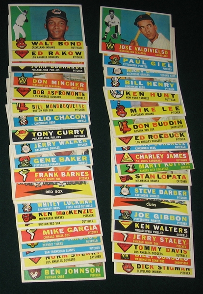 1960 Topps Lot of (60) High Numbers W/ #560 Banks, AS