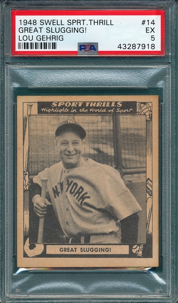 1948 Swell Sport Thrill #14 Lou Gehrig PSA 5