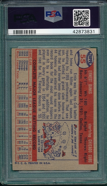 1957 Topps #55 Ernie Banks PSA 5.5