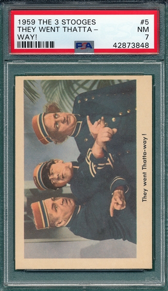 1959 The 3 Stooges #05 they Went Thatta-Way, PSA 7