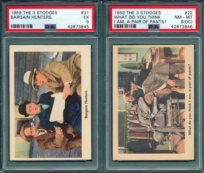 1959 The 3 Stooges Lot of (5) PSA