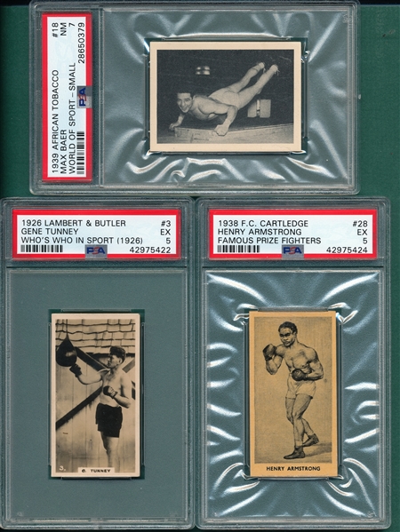1926-39 Lot of (3) Boxers W/ Tunney PSA