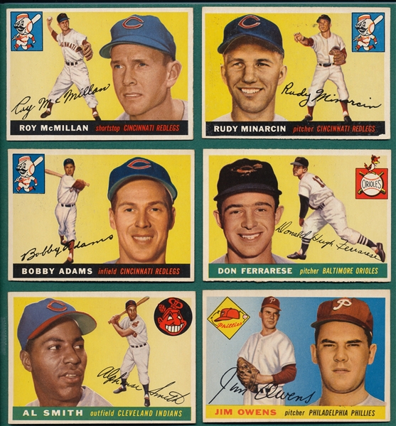 1955 Topps Lot of (9) High Numbers W/ #188 Silvera *Crease Free*