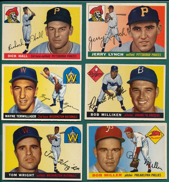 1955 Topps Lot of (58) W/ #38 Turley *Crease Free*