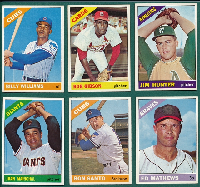 1966 Topps Lot of (6) Hall of Famers W/ #580 Billy Williams *HI #* *SP*