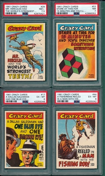 1961 Crazy Cards Lot of (10) W/ #6 PSA 9 *MINT*