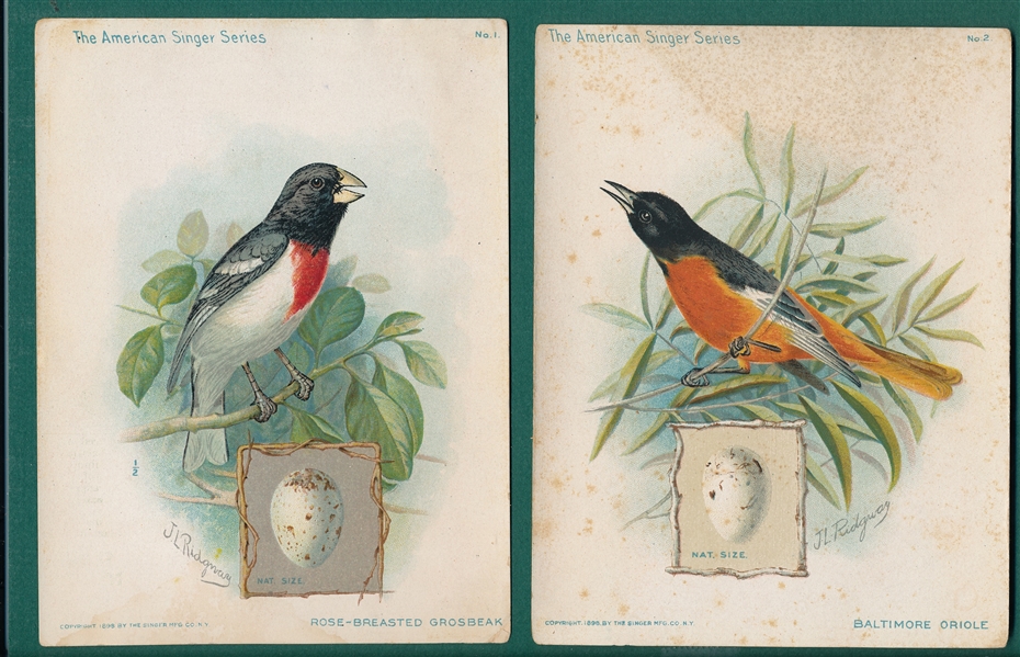 1895 Singer Sewing The American Singer Series Complete Set of Birds (16)