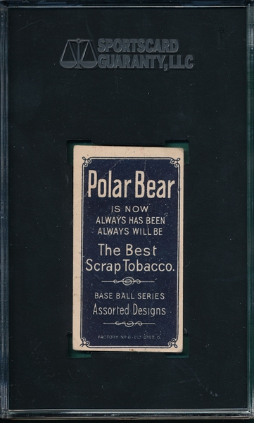 1909-11 T206 Leifield, Batting, Polar Bear, SGC 20
