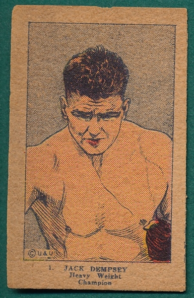 1923 W515 Boxing Strip Cards Complete Set (10) W/ Jack Dempsey