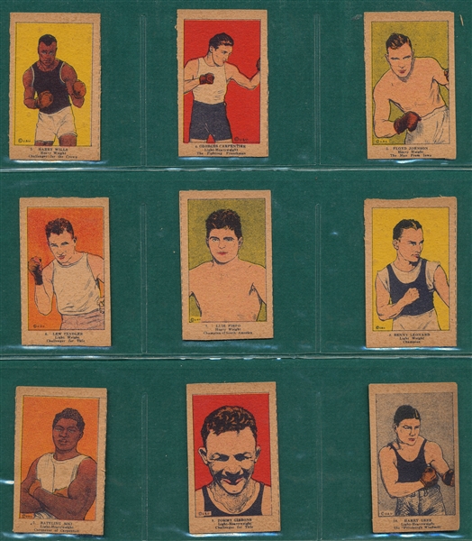 1923 W515 Boxing Strip Cards Complete Set (10) W/ Jack Dempsey