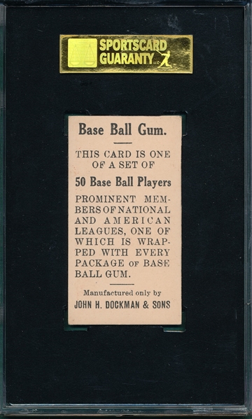 1909 E92 Bill O'Hara Dockman & Sons Gum, SGC 60