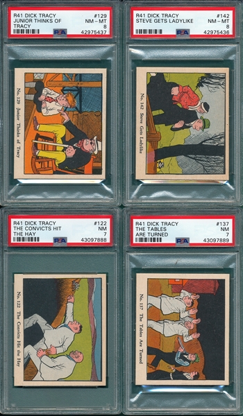 1937 R41 Dick Tracy Lot of (4) PSA 8s