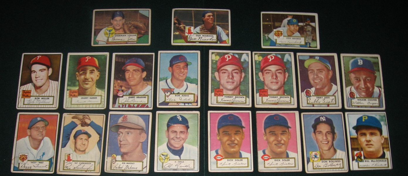 1952 Topps Lot of (23) W/ #65 Slaughter
