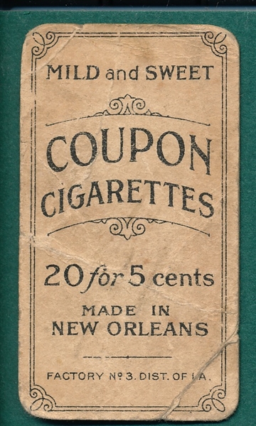 1914 T213-2 Buck Herzog, No B. Coupon Cigarettes