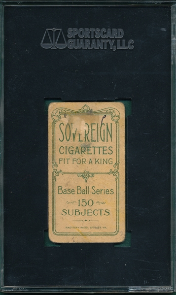 1909-1911 T206 Steinfeldt, Portrait, Sovereign Cigarettes SGC 20