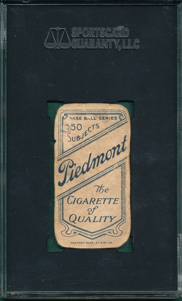 1909-1911 T206 Evers, Portrait Cigarettes SGC Authentic
