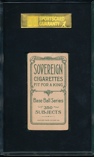1909-1911 T206 Hallman Sovereign Cigarettes SGC 30