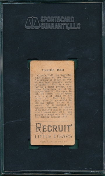1912 T207 Hall Recruit Little Cigars, SGC 30