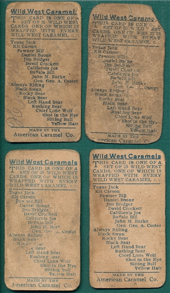 1910s Wild West Caramels, American Caramel Co., Near Set (16/20)