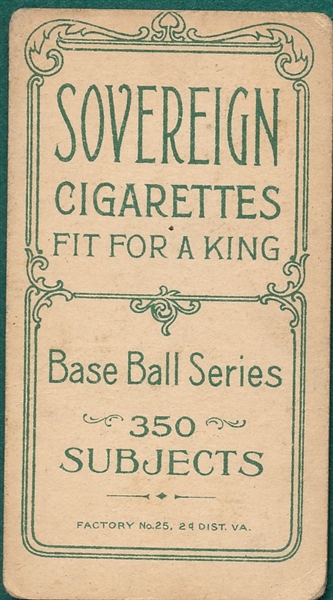 1909-1911 T206 Beckley Sovereign Cigarettes *Color Shift*