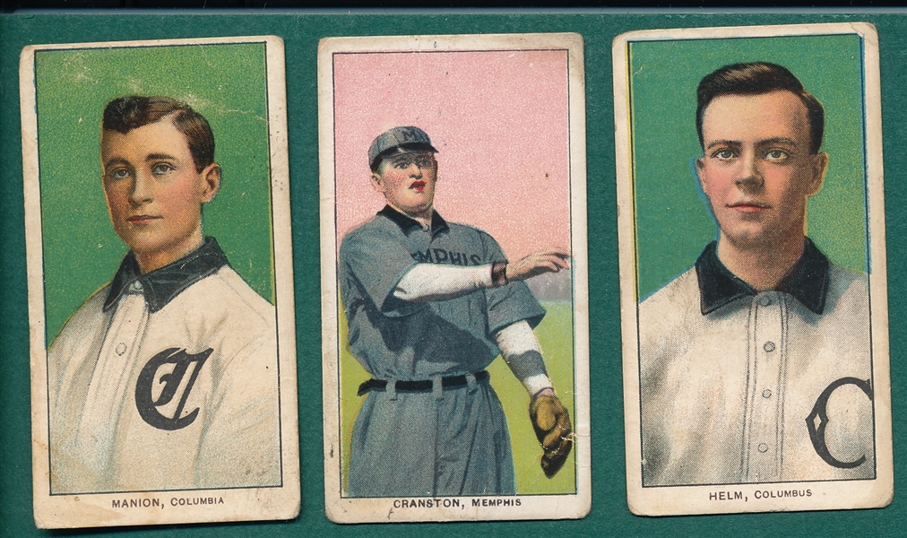 1909-1911 T206 Cranston, Helm & Manion, Old Mill Cigarettes, Lot of (3) *Southern League*