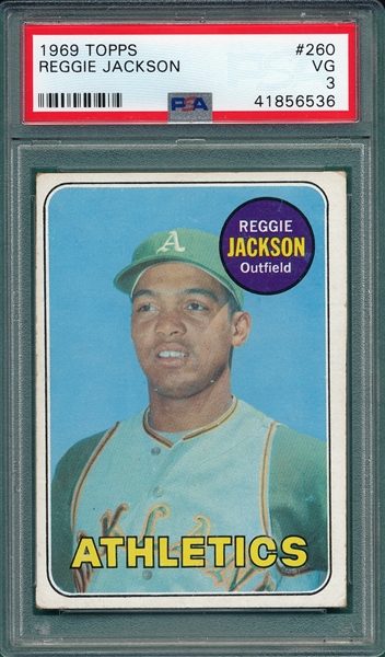 1969 Topps #260 Reggie Jackson PSA 3 *Rookie*