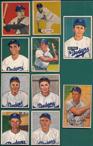 1949-52 Bowman Brooklyn Dodgers Lot of (10)