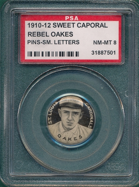 1910-1912 P2 Oakes, Small Letters, Sweet Caporal Cigarettes, PSA 8