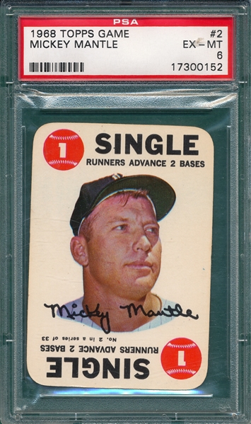 1968 Topps Game #2 Mickey Mantle PSA 6
