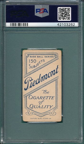 1909-1911 T206 Tinker, Hands on Knees, Piedmont Cigarettes, PSA 1.5