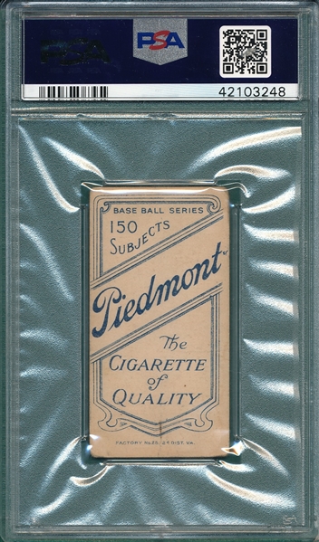 1909-1911 T206 Evers, Cubs On Shirt, Piedmont Cigarettes, PSA 1.5