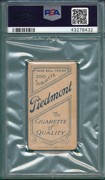 1909-1911 T206 Huggins, Hands To Mouth, Piedmont Cigarettes, PSA 2