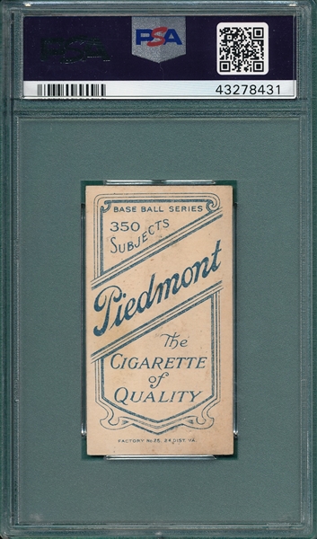 1909-1911 T206 Jennings, One Hand, Piedmont Cigarettes, PSA 2