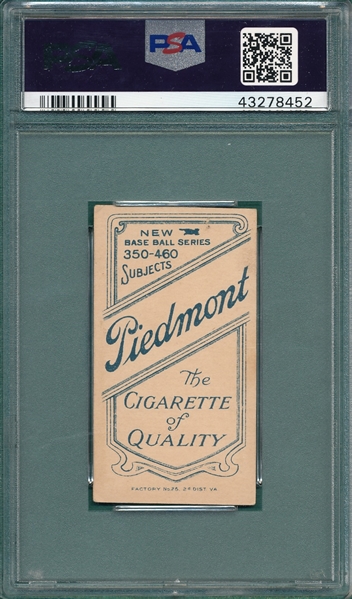1909-1911 T206 Tinker, Bat Off, Piedmont Cigarettes, PSA 3