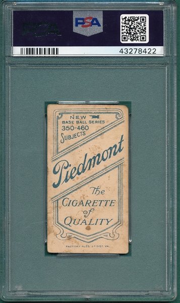1909-1911 T206 Smith, Frank, Chicago & Boston, Piedmont Cigarettes, PSA 3