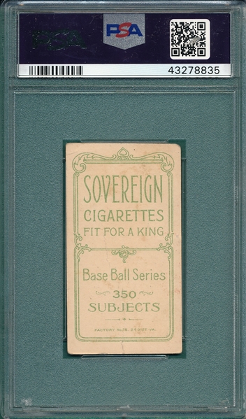1909-1911 T206 Wiltse, Pitching, Sovereign Cigarettes PSA 3
