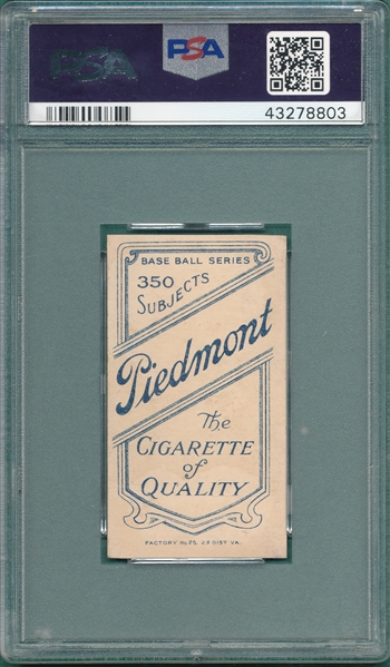 1909-1911 T206 Stovall, Portrait, Piedmont Cigarettes PSA Authentic