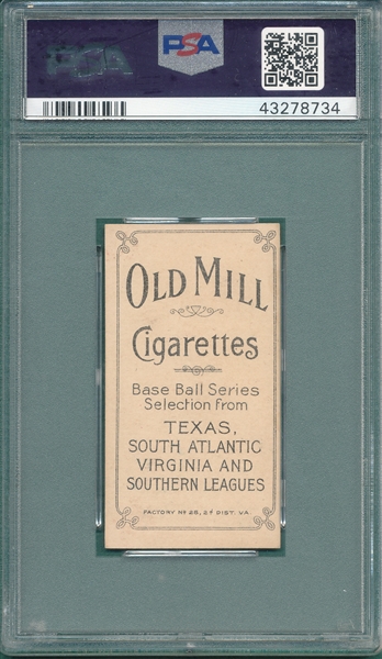 1909-1911 T206 Person Old Mill Cigarettes PSA Authentic *Southern League*