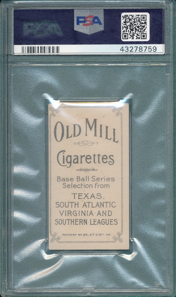 1909-1911 T206 Ryan Old Mill Cigarettes PSA Authentic *Southern League*