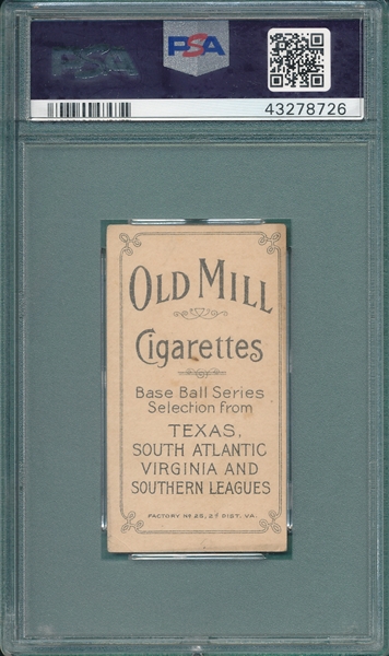 1909-1911 T206 Paige Old Mill Cigarettes PSA 4 *Southern League*