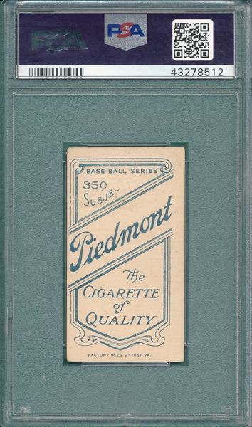 1909-1911 T206 Camnitz, Arms Folded, Piedmont Cigarettes PSA 2 