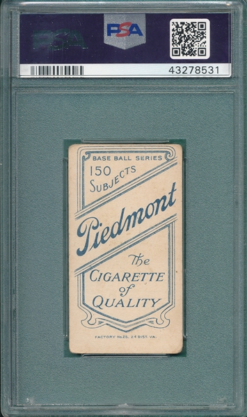 1909-1911 T206 Crandall, No Cap, Piedmont Cigarettes PSA 2 