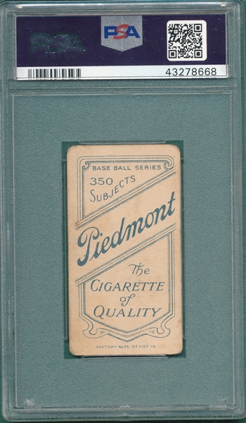 1909-1911 T206 Lundgren, KC, Piedmont Cigarettes PSA 2 