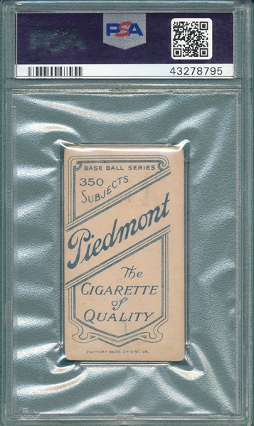 1909-1911 T206 Stahl, Glove Shows, Piedmont Cigarettes PSA 2.5