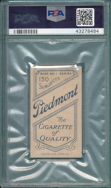 1909-1911 T206 Bergen, Batting, Piedmont Cigarettes PSA 2.5