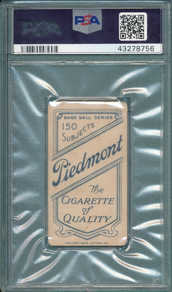 1909-1911 T206 Rucker, Portrait, Piedmont Cigarettes PSA 2.5